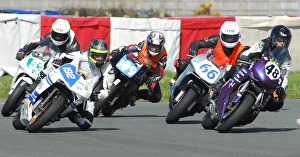 Images Dated 16th April 2016: Ali Foster (Kawasaki) Paul Magee (Honda) Darren Bass (Honda) Chris Moffitt (Aprilia) April; Jurby