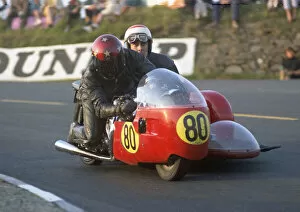 Images Dated 16th June 2021: Alistair Lewis & A J Morrison (Triumph) 1971 500 Sidecar TT