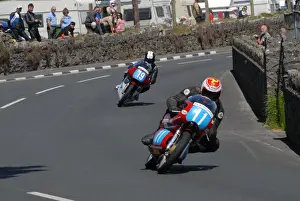 Allan Brew (Drixton Aermacchi) and Mark Herbertson (AJS) 2010 Pre TT Classic