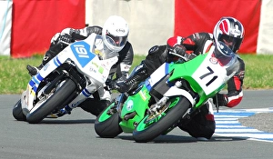 Images Dated 16th April 2016: Andrew Cowie (Kawasaki) Darren Bass (Honda) April; Jurby