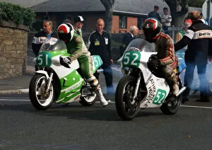 Images Dated 10th February 2019: Andrew Griffiths (Armstrong) & Ted Roebuck (Yamaha) 1989 Lightweight Manx Grand Prix