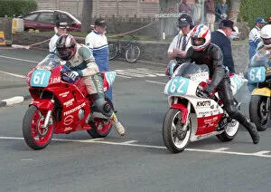 Images Dated 31st January 2021: Andrew Kirk (Honda) & Neil Cudworth (Yamaha) 1996 Junior Manx Grand Prix