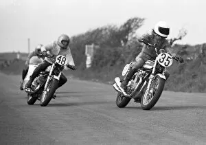 Images Dated 23rd February 2020: Andy Dubost & Kenny Harrison (Kawasaki) 1975 Jurby Road