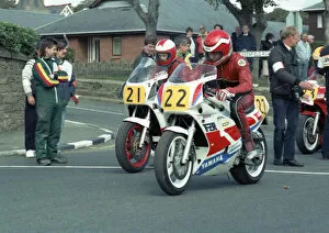 Images Dated 7th May 2020: Andy Knowles (Yamaha) & Greg Broughton (Yamaha) 1989 Senior Manx Grand Prix