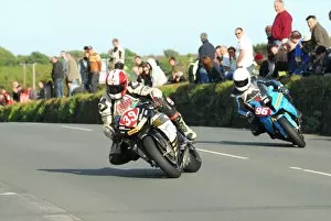 Images Dated 8th July 2015: Andy Sellars (Honda) and Thomas Gottschalk (BMW) 2015 Southern 100