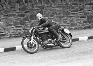 Images Dated 22nd August 2021: Angus Martin (AJS) 1955 Junior TT