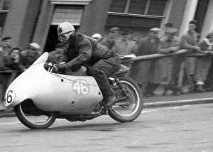 Images Dated 29th September 2020: Angus Martin (AJS) 1956 Junior TT