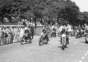 Angus Martin (BSA) P B Davies (BSA) and Ws Corley (AJS) 1952 Junior Clubman TT
