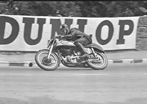 Artie Bell at Braddan Bridge: 1950 Senior TT