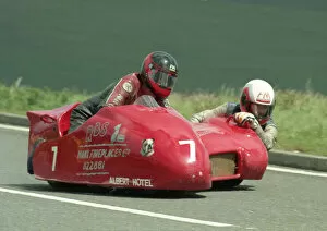 Images Dated 21st March 2021: Artie Oates & Stuart Pitts (Kawasaki) 1990 Sidecar TT