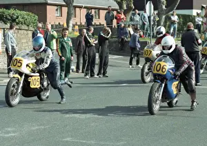 Barry Robson (Ducati, 105) & Paul Clarke (Ducati) 1989 Senior Classic Manx Grand Prix