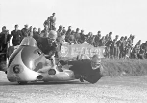 Images Dated 24th February 2022: Bill Beevers & Jeff Mundy (Norton) 1956 Sidecar TT