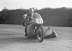 Images Dated 23rd January 2022: Bill Beevers & John Chisnall (Norton) 1958 Sidecar TT