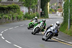 Images Dated 6th June 2014: Ben Wylie (BMW) Horst Saiger (Kawasaki) & Stefano Bonetti (Kawasaki) 2014 Senior TT