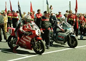 Bernard Murray (Kawasaki) and Mick Grant (Suzuki) 1984 Formula One TT