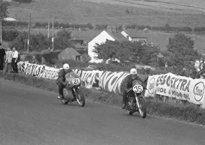 Images Dated 17th December 2021: BIlly McCosh (Matchless) and Tommy Holmes 1959 Senior Ulster Grand Prix