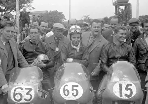 Bob Brown (Norton) John Surtees (MV) Bob Anderson (Norton) 1958 Senior TT