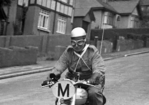 Images Dated 30th September 2020: Bob Foster (Triumph Travelling Marshal) 1956 TT