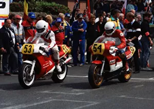 Bob Jackson Gallery: Bob Jackson (Honda) & Richard Rose (Kawasaki) 1989 Senior TT
