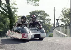 Images Dated 21st October 2021: Bob Mills & Alison Goodwin (Yamaha) 1990 Sidecar TT