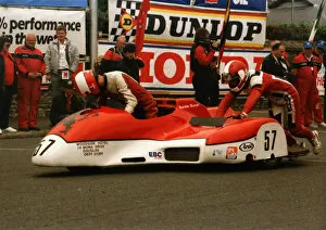 Bob Munro Collection: Bob Munro & Colin Denholm (Suzuki) 1989 Sidecar TT
