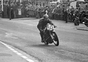 Images Dated 26th September 2020: Bob Rowbottom (AJS) 1955 Junior TT