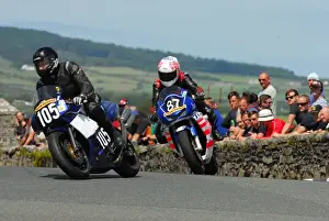Bob Simmons (Honda) and Yvonne Montgomery (Kawasaki) 2015 Southern 100