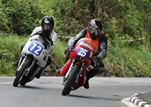 Images Dated 27th May 2018: Bram Laveyne (Ducati, 25) & Vic Haskell (Rickman Gold Star) 2018 Pre-TT Classic