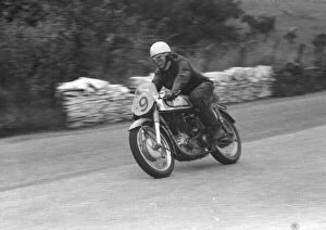 Images Dated 2nd July 2021: Brian Betts (Norton) 1958 Senior Snaefell Manx Grand Prix