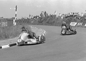 Images Dated 19th September 2011: Brian Green at Signpost Corner: 1962 Sidecar TT