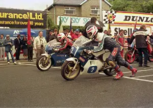 Brian Reid (EMC) and Mark Johns (Yamaha) 1987 Junior TT