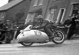 Images Dated 10th October 2020: Brian Setchell (AJS) 1956 Junior TT