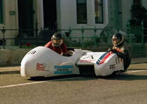 Images Dated 12th July 2019: Bill Buxton & Kevin Worthington (Yamaha) 1987 Sidecar TT
