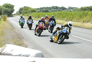 Callum Collister (2) (Honda) Si Fulton (12) and Andy Fenton (Yamaha) 2010 Jurby Road