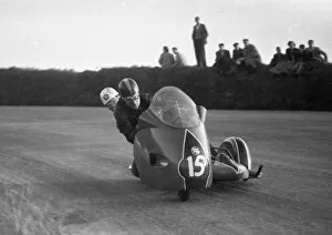 Images Dated 25th June 2020: Charlie Freeman & Terry Harrison (Norton) 1958 Sidecar TT