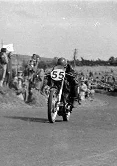 Images Dated 8th July 2019: Charlie Gray (AJS) 1950 Junior Ulster Grand Prix