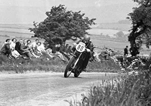 Images Dated 12th April 2020: Charlie Gray (AJS) 1951 Junior TT