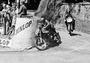 Images Dated 29th June 2019: Charlie Salt & Wilf Billington (Norton) 1949 Junior TT