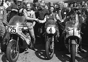 John Williams Prints: Charlie Sanby (Suzuki) and John Williams (Yamaha) and Percy Tait (Yamaha) 1975 Open Classic TT