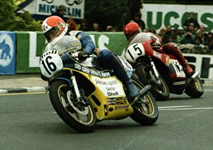 Images Dated 3rd April 2018: Chas Mortimer (Yamaha) and Jeff Sayle (Yamaha) 1979 Classic TT