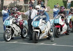 Images Dated 31st January 2021: Chris Kneen (Yamaha) & Wayne Taylor (Honda) 1996 Junior Manx Grand Prix