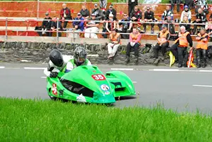 Claude Montagnier Prints: Claude Montagnier & Francky Fouet (Kawasaki LCR) 2013 Sidecar TT