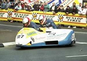 Images Dated 18th October 2017: Cliff Pritchard & Clive Price (Suzuki) 1989 Sidecar TT