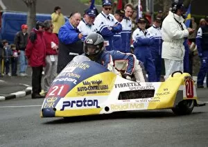 Carl Kirwin Gallery: Conrad Harrison & Carl Kirwin (Ireson Yamaha) 1996 Sidecar TT