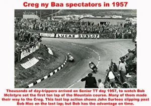 John Surtees Collection: Creg ny Baa spectators in 1957