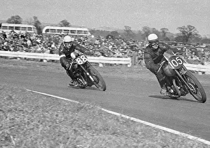 Cyril Stevens (Triumph) and Ernie Procter (Norton) 1951 Goodwood