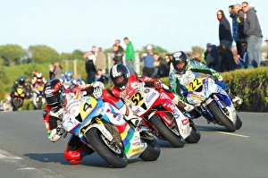 Ivan Lintin Gallery: Dan Kneen (Honda) James Cowton (Honda) and Ivan Lintin (Kawasaki) 2015 Southern 100