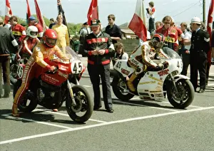 Danny Shimmin (Suzuki) and Graham Ruttle (Kawasaki) 1984 Formula One TT