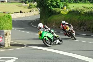 Images Dated 11th July 2016: Darryl Tweed (Triumph) and Dennis Booth (Kawasaki) 2016 Southern 100