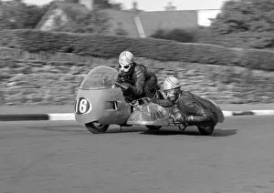 Images Dated 19th May 2020: Dave Ajax & M D Caley (Norton) 1965 Sidecar TT